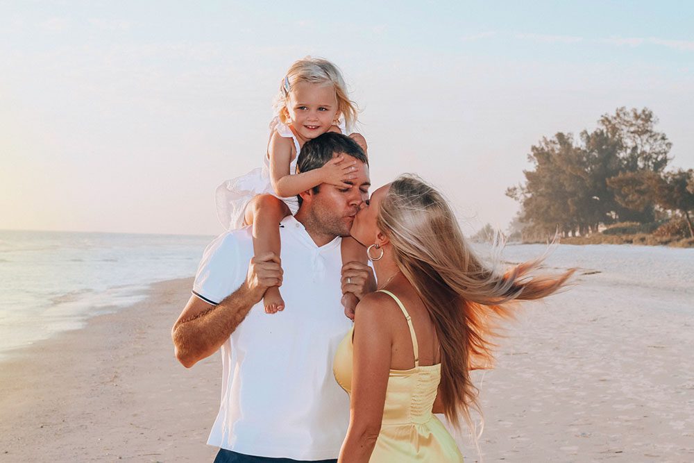 Whitley family on the beach